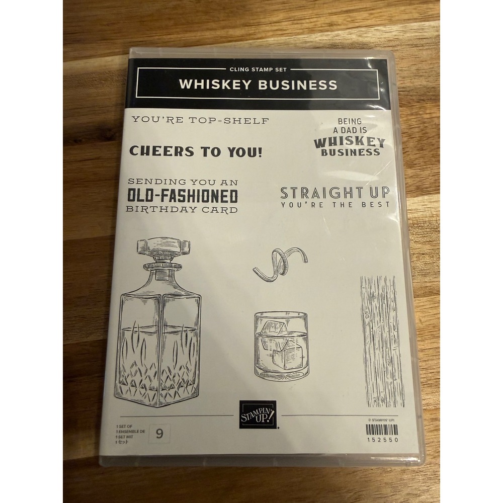 Stampin Up‎ Whiskey Business Cling Stamp Set 152550 Masculine Birthday Dad 9pc